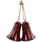 Northlight 2pc. Embossed Burgundy Christmas Bell Ornaments - image 2