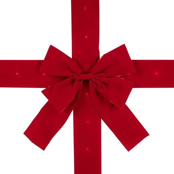 Northlight Seasonal Pre-Lit Red Velvet Christmas Door Bow - image 