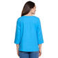 Womens Ali Miles 3/4 Sleeve Solid Henley Blouse - image 2