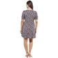 Womens Luxology Elbow Sleeve Floral Challis Shift Dress - image 2