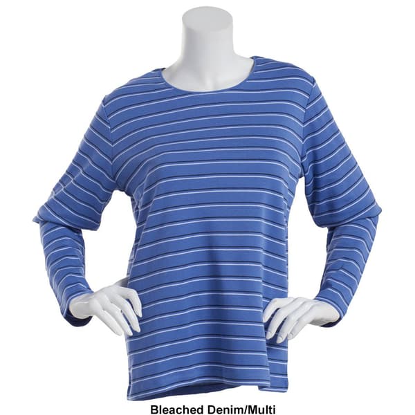 Plus Size Hasting & Smith Long Sleeve Striped Crewneck Tee - Boscov's