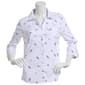 Womens Emily Daniels 3/4 Sleeve Knit To Fit Wine Button Down - image 1