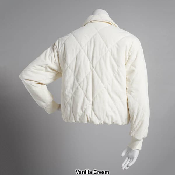 Womens Red Star Quilted Corduroy Jacket