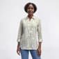 Womens Emily Daniels 3/4 Sleeve Stencil Leaves Button Down - image 1