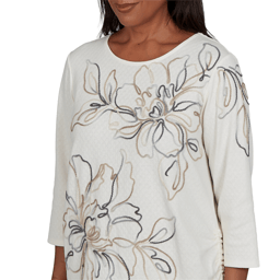 Petite Alfred Dunner Regent Street Floral Soutache Blouse