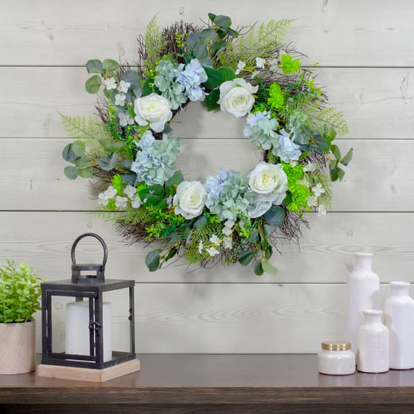 Northlight Seasonal Artificial Hydrangea & Geranium Spring Wreath