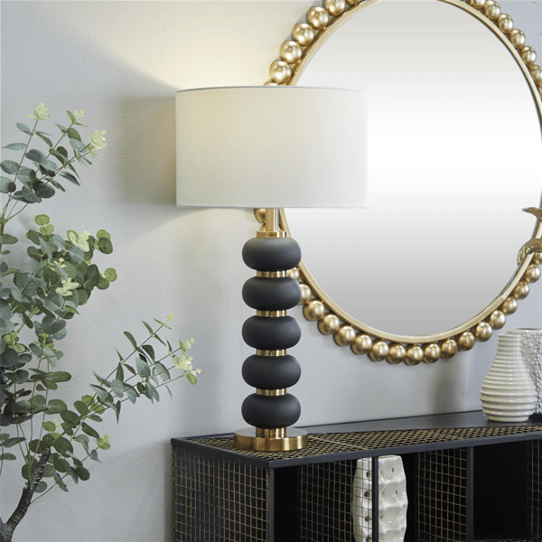 CosmoLiving by Cosmopolitan Contemporary Black Metal Table Lamp