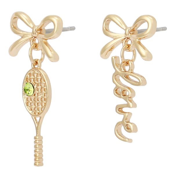 Betsey Johnson Tennis Racquet Love Mismatch Earrings