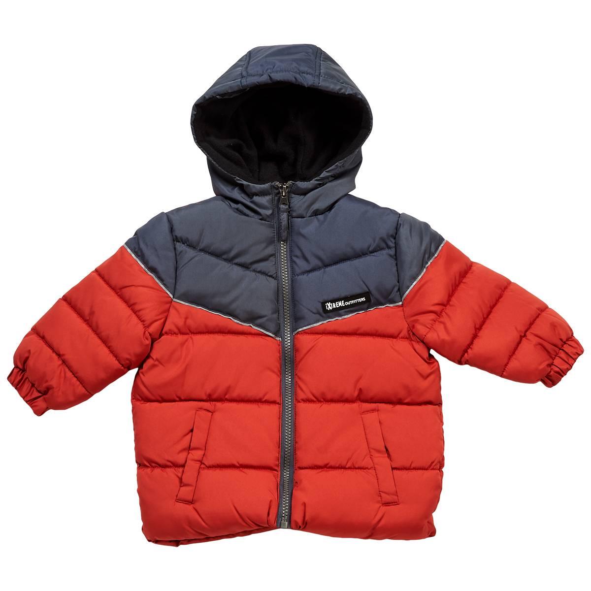 Baby Boy (12-24M) iXtreme Chevron Color Blocked Puffer Coat