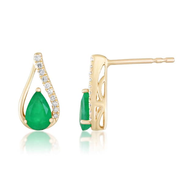 10kt. Gold Pear Morganite Earrings - image 