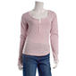 Juniors Pink Rose Lace Scoop Neck Snap Button Top -Pink - image 1