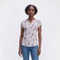Womens Architect(R) Dolman Sleeve Split Neck Linen Like Tee - image 1