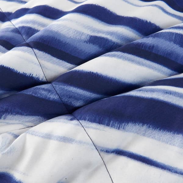 Spirit Linen Home&#8482; 8pc Bed-in-a-Bag Blue Stripe Comforter Set