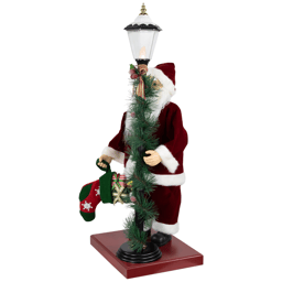 Northlight Animated & Musical Santa Claus Figure with Lamppost