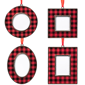 Northlight 4ct. Buffalo Plaid Photo Frame Christmas Ornaments - image 2