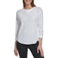 Womens DKNY Sport Mini Stub Waffle 3/4 Sleeve Tee w/V Inset - image 1