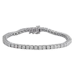 Nova Star(R) 7in. Sterling Silver 2ctw. Lab Grown Diamond Bracelet