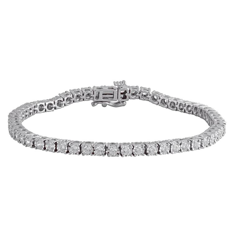Nova Star(R) 7in. Sterling Silver 2ctw. Lab Grown Diamond Bracelet
