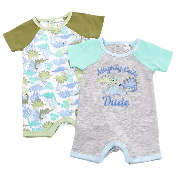 Baby Boy (3-9M) Little Beginnings(R) 2pk. Mighty Cute Romper Set - image 
