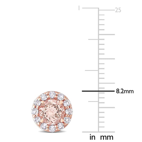 Gemstone Classics&#8482; Rose Gold Round Morganite Stud Earrings