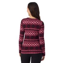 Womens Cuddl Duds® Fair Isle Fleecewear Long Sleeve Top