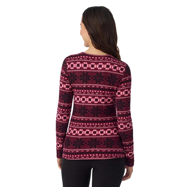 Womens Cuddl Duds® Fair Isle Fleecewear Long Sleeve Top