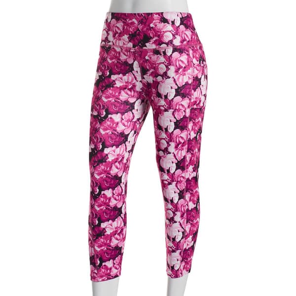 Womens Starting Point Pink Blooms Print Capris - Boscov's