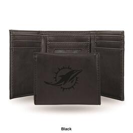 Mens NFL Miami Dolphins Faux Leather Trifold Wallet