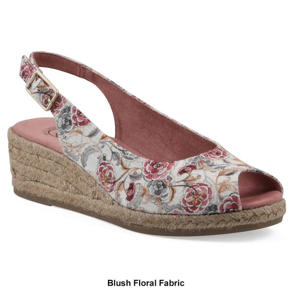 Womens White Mountain Maize Slingback Wedge Sandals