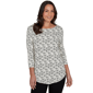 Womens Emaline Key Items 3/4 Sleeve Boat Neck Bow Tee - image 1