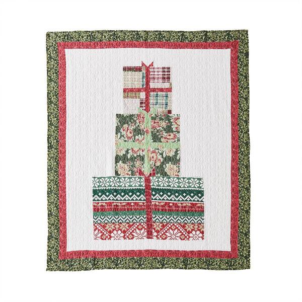 Greenland Home Fashions&#40;tm&#41; Festive Presents Patchwork Throw Blanket - image 