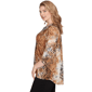 Plus Size Ruby Rd. New Neutrals Bell Sleeve Tie Dye Tiger Blouse - image 4