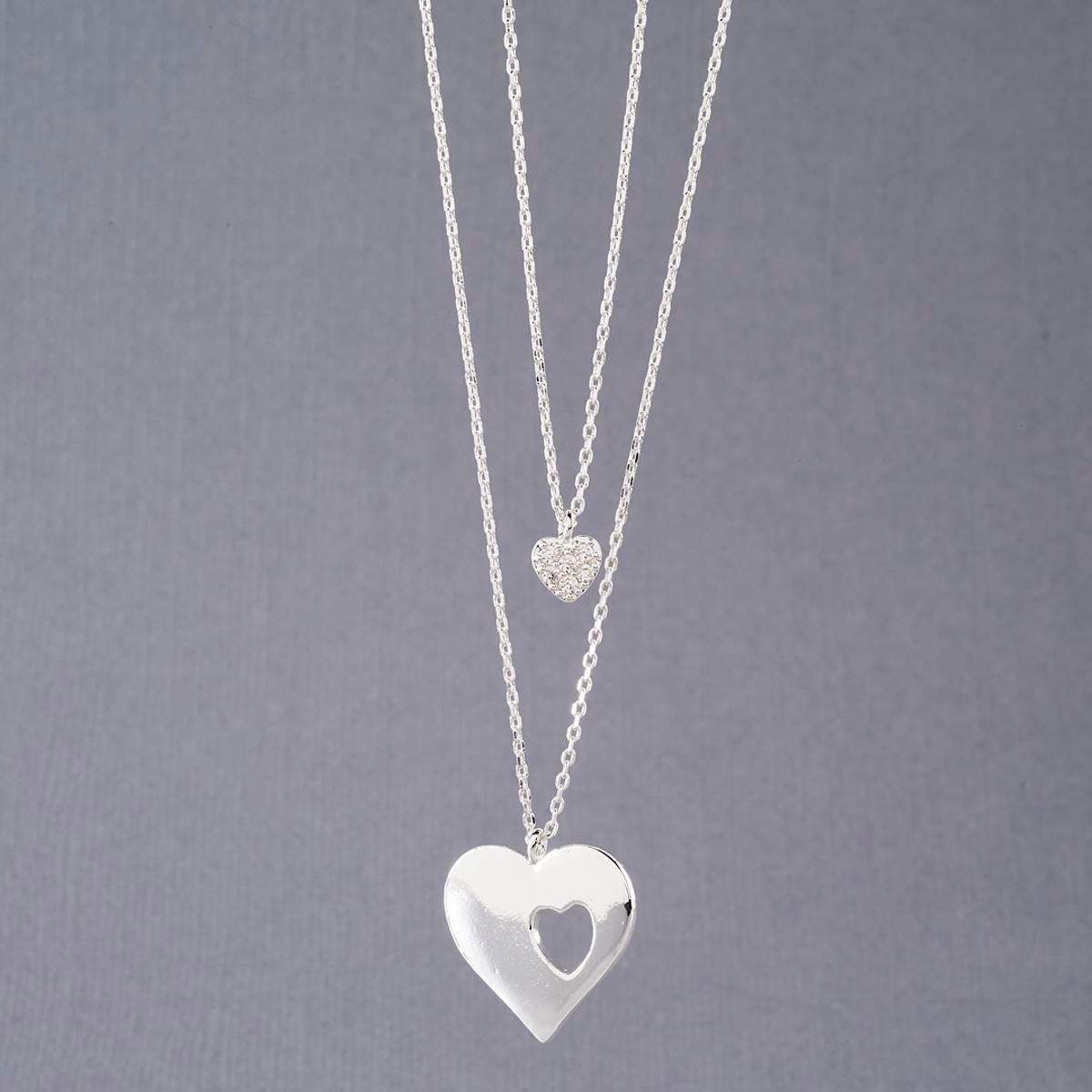 Beautiful Blessings Inspirational Heart Duo Necklace