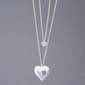Inspirational Silver Open Heart Duo Necklace with Pave Stones - image 1