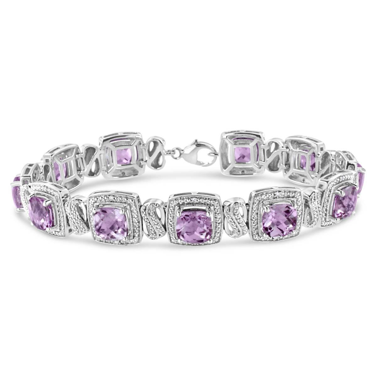 Haus of Brilliance Purple Amethyst & 1/10ctw. Diamond...