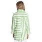 Womens Ali Miles 3/4 Sleeve Yarn Dye Striped Blouse w/Back Zipper - image 2
