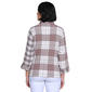 Plus Size Ali Miles 3/4 Cuff Sleeve Plaid Button Front Blouse - image 2