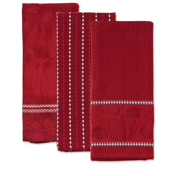 DII® Redwood Harvest Embellished Kitchen Towel Set Of 3