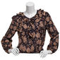 Womens Nautica Long Sleeve Floral Tie Keyhole Neck Blouse - image 1