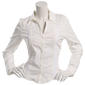 Juniors A. Byer Pintuck Poplin Ruffle Trim Button Up Top - image 1