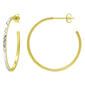 Sterling Silver Two-Tone Diamond Cut 20mm J Hoop Earrings - image 1