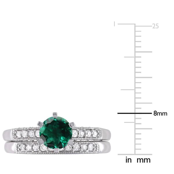 Gemstone Classics™ 10kt. White Gold 1ct. Lab Created Emerald Ring