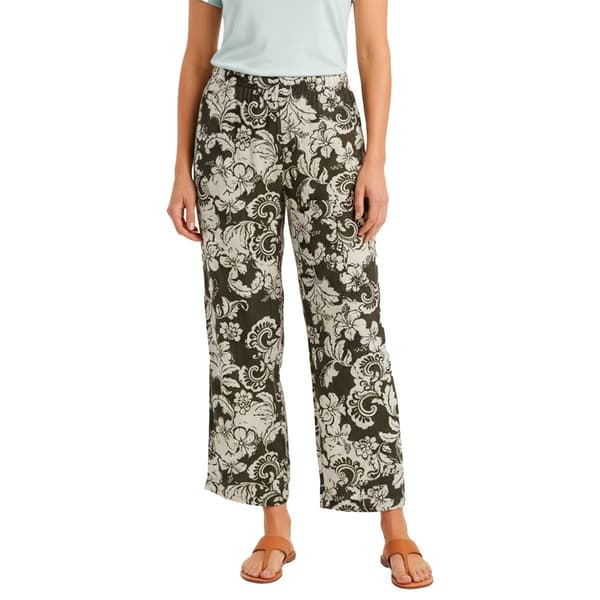 Petite Architect® Tonal Floral Tropical Wide Leg Pants