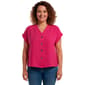 Plus Size Cocomo Short Sleeve Button Front Airflow Floral Blouse - image 1