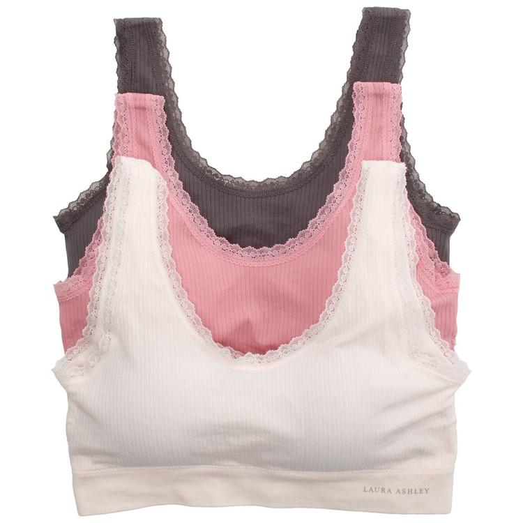 Plus Size Laura Ashley® 3pk. Rib Lounge Bralellets LS6584-3PKD