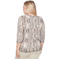 Petite Alfred Dunner Detail Driven 3/4 Sleeve Spliced Blouse - image 2