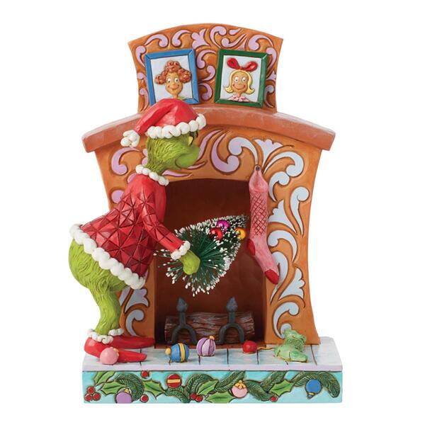 Jim Shore Grinch Pushing Tree Up Christmas Figurine - image 