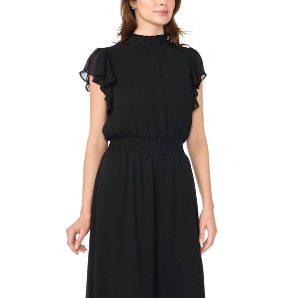 Womens MSK Flutter Sleeve Mock Neck Wide Leg Jumpsuit