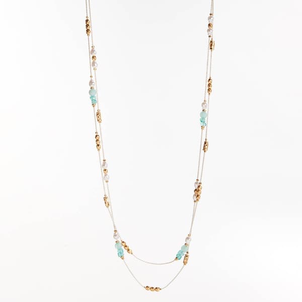 Ashley Cooper(tm) Mixed-Tone Chain Beaded Layered Necklace - image 