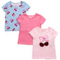 Girls (4-6x) Bkind 3pk. Short Sleeve Cherry Lettuce Hem Tees - image 1
